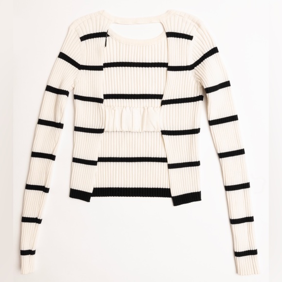 Zara Ribbed Top with Open Back - Picture 2 of 3